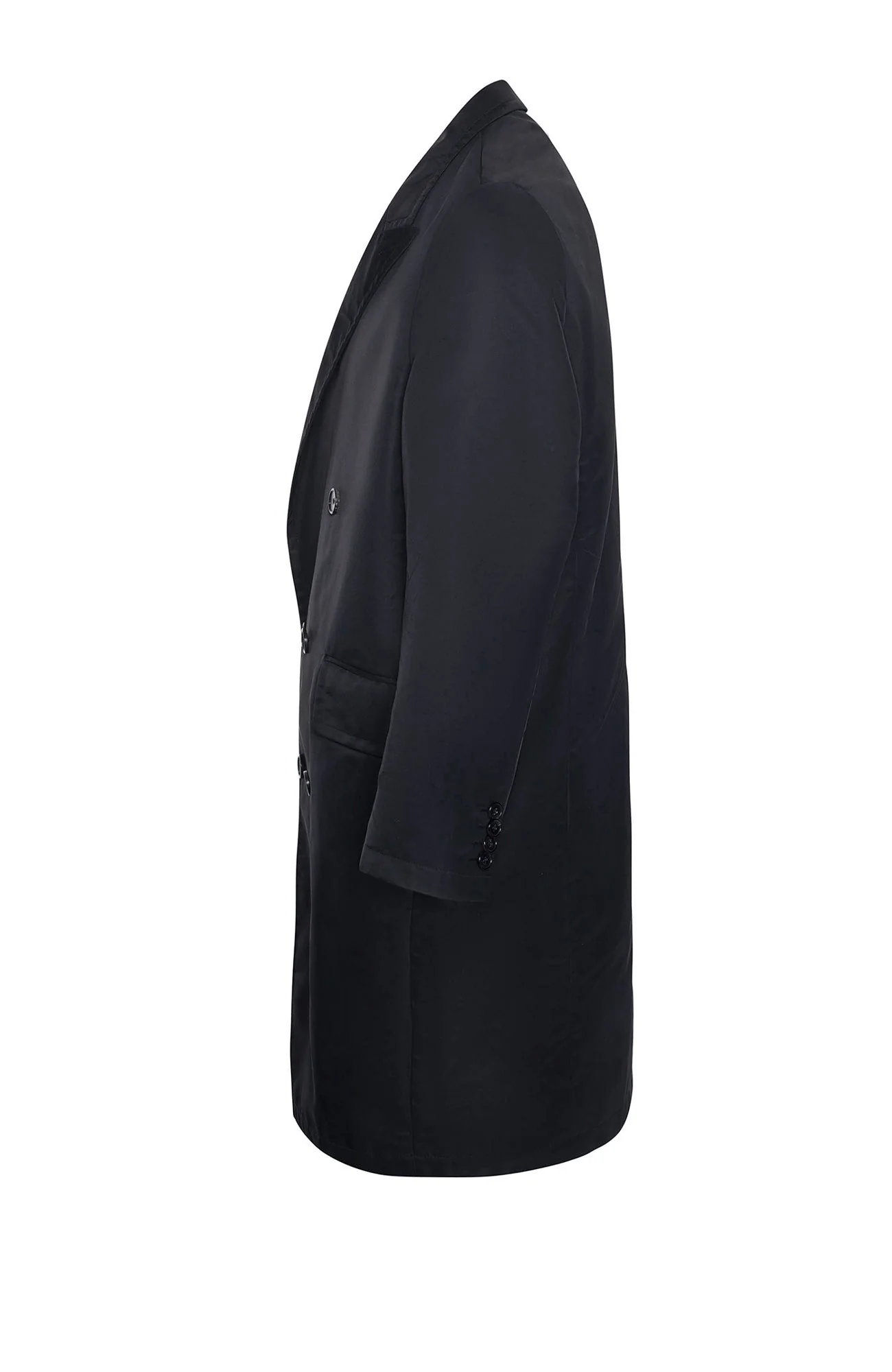 Leo Black Double Breast Raincoat - Image 3