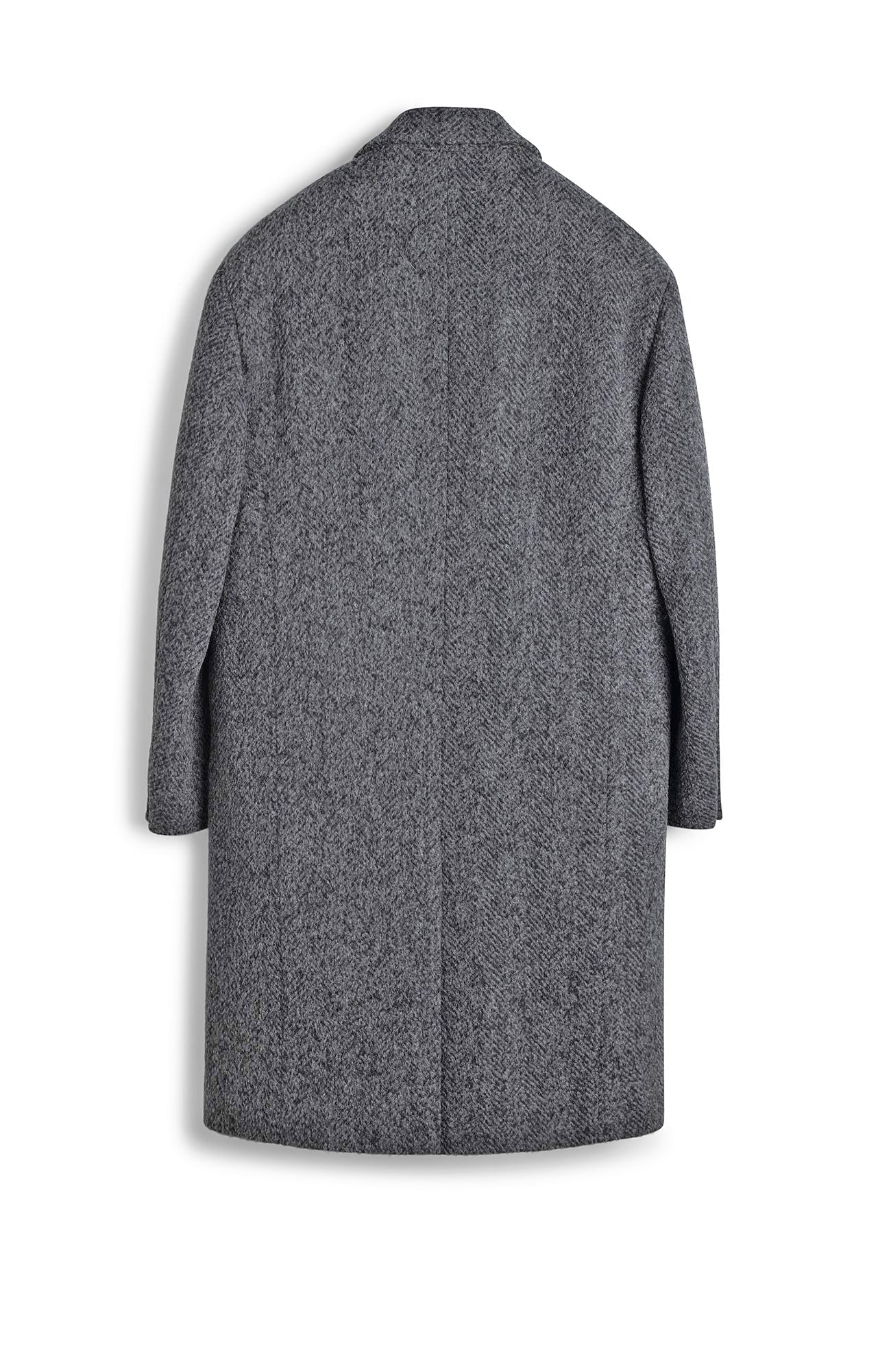 Mercer Alpaca & Cashmere Charcoal Herringbone Topcoat - Image 4