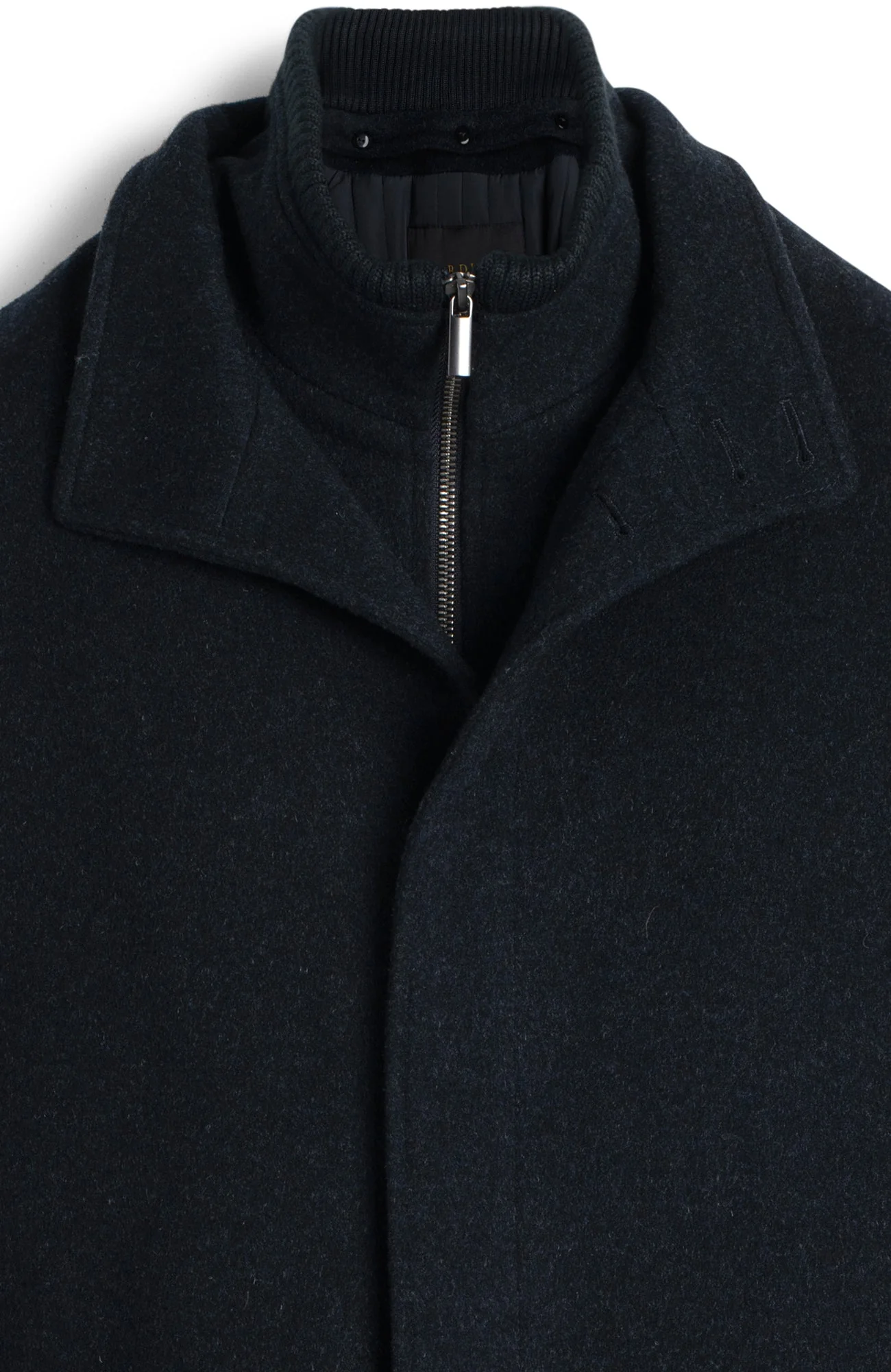 Mont-Royal Navy Melange Wool & Cashmere Car Coat - Image 4