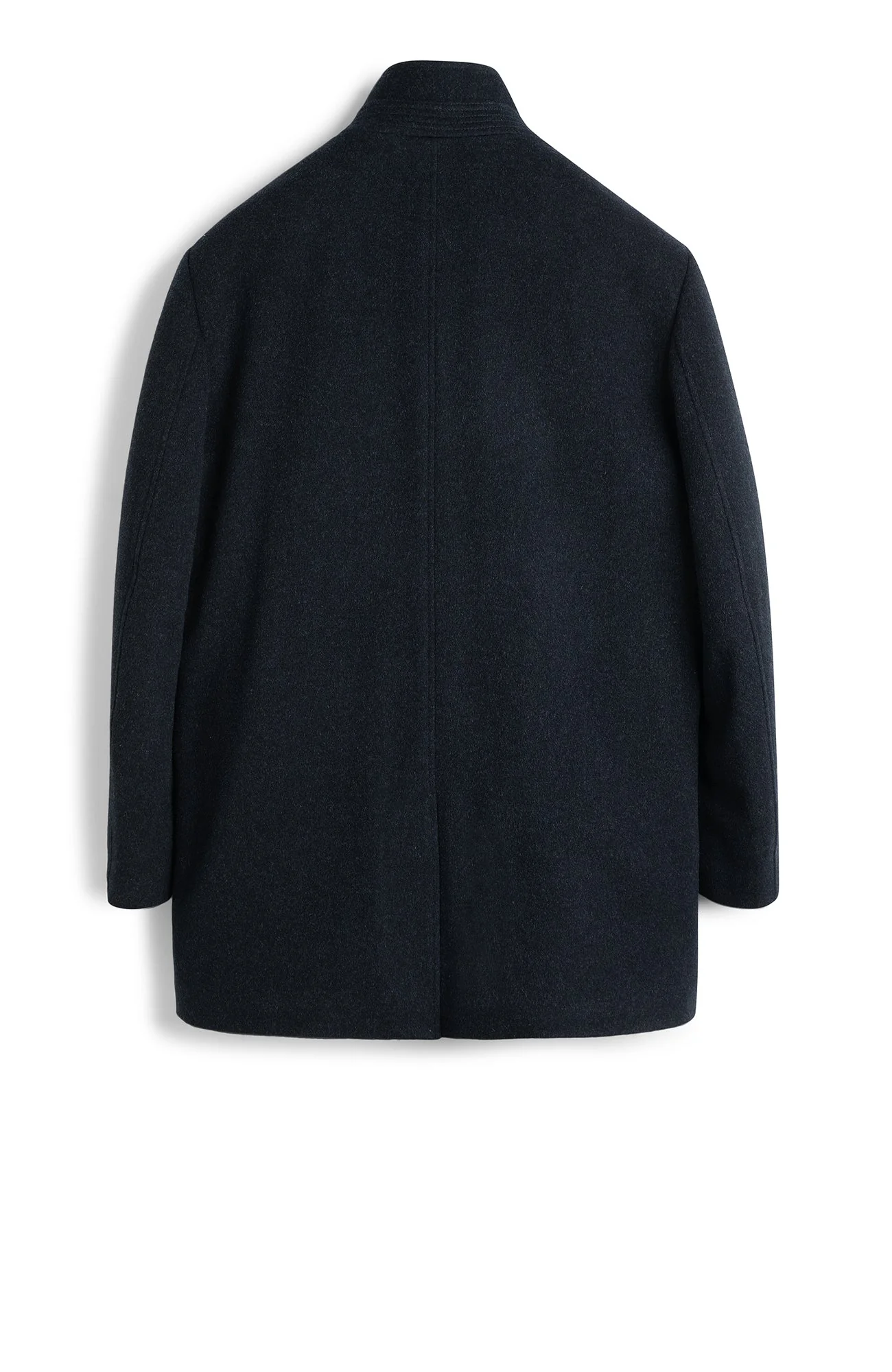 Mont-Royal Navy Melange Wool & Cashmere Car Coat - Image 5