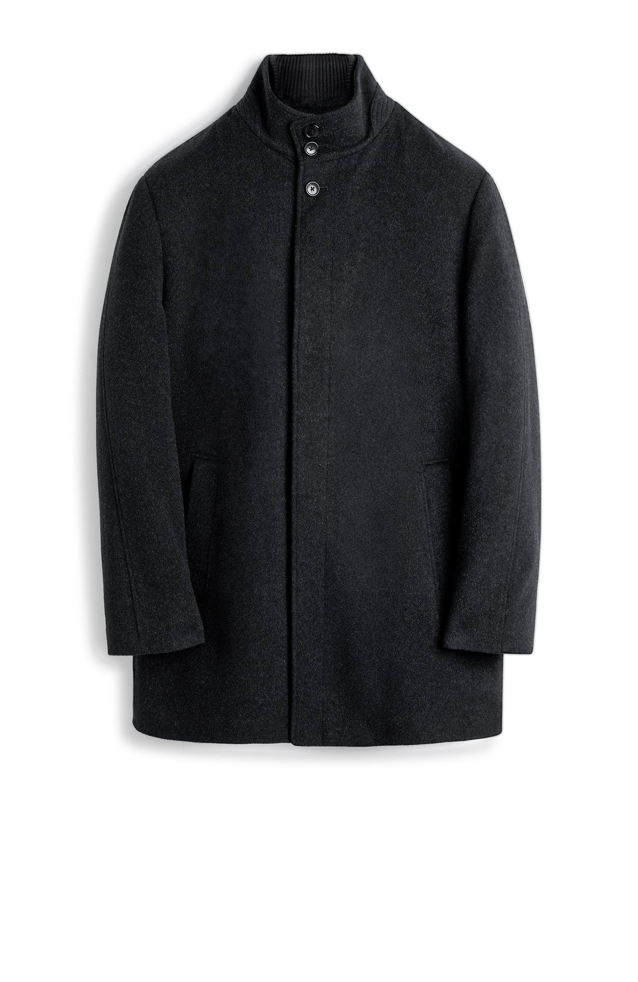 Mont-Royal Black Wool & Cashmere Car Coat - Image 3