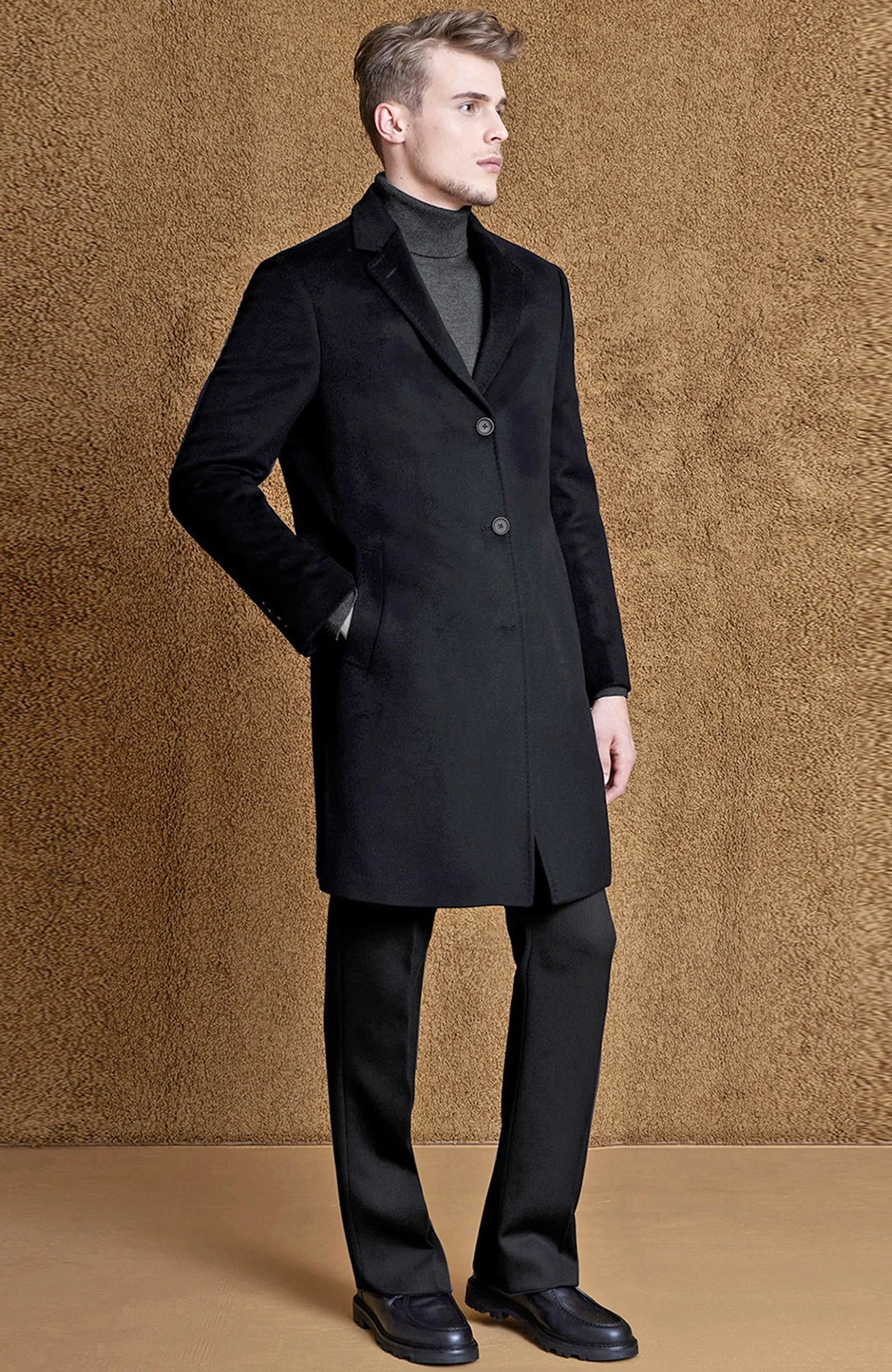The St. Pierre Black Cashmere Topcoat - Image 4