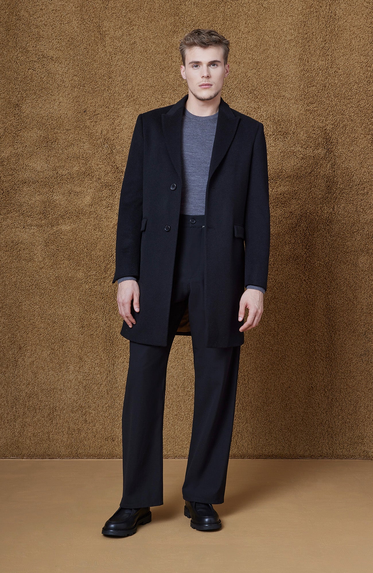 Sutton Black Wool Topcoat - Image 3